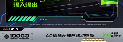 New power bank 5-in-1 magnetic wireless charger with built-in cable multifunctional AC Plug10000Ma Large Capacity