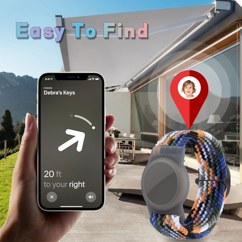 Cross-Border Find My Global Positioning Tracker Suitable for Children Woven Pattern Bracelet Strap(Only iOS）