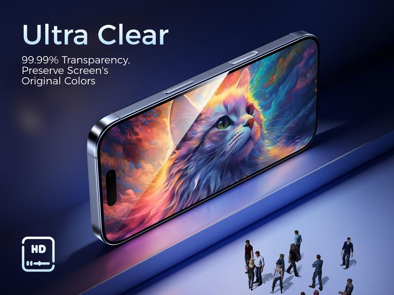 New MAGIC JOHN Premium Upgraded Privacy Screen Protector Dustproof Bubble-Free Ultra-Clear for iPhone & Samsung