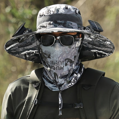 Foreign Trade Hot Item Solar Hat Rechargeable Dual Fan Men's Fishing Fisherman Hat Outdoor Sun Hat Sun Protection Hat