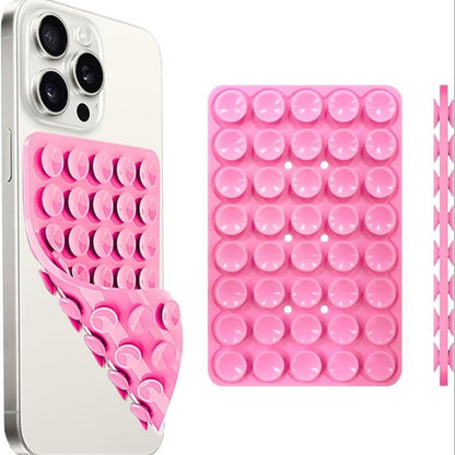 Silicone Suction Cup Phone Case Mount, 1 Count Double Sided Phone Holder Mount, Hands-Free Strong Grip Holder for Selfies and Videos, Phone Accessories