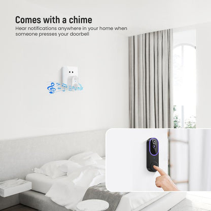 Smart 1080P Video Doorbell Camera Wireless, AI Human Detection, Live View, 2-Way Audio, Included Chime, Night Vision, 2.4G Wi-Fi, Cloud Storage, Indoor/Outdoor Surveillance Cam (Purple)