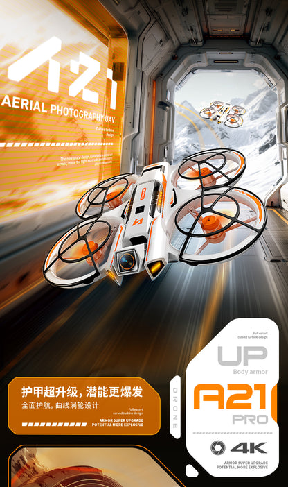 Cross-Border A21Drone Brushless Motor Mecha Style Aircraft Optical Flow Positioning Aerial Photography Full Protection Remote Control Airplane