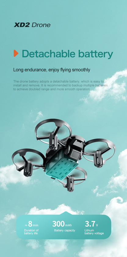 Cross-Border XD2Mini Drone, Shockproof and Impact Resistant2.4G Four-Axis Aircraft360°Rotating and Rolling Remote Control Toy