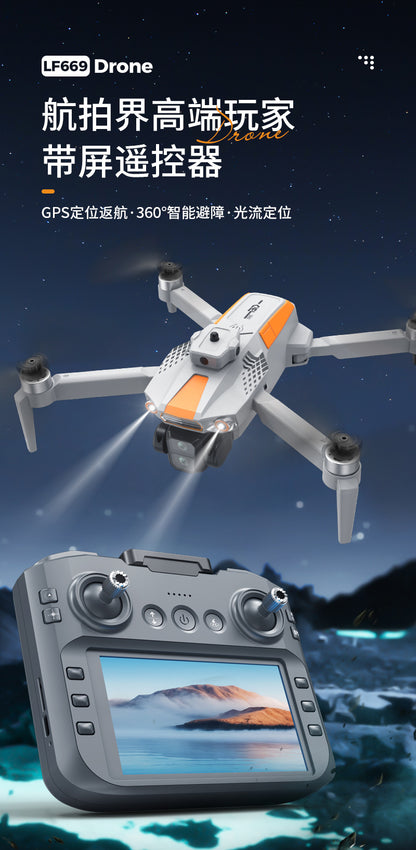Cross-Border LF669Drone remote control with screen brushless motor HD aerial photography GPS Intelligent Positioning Remote Control Drone