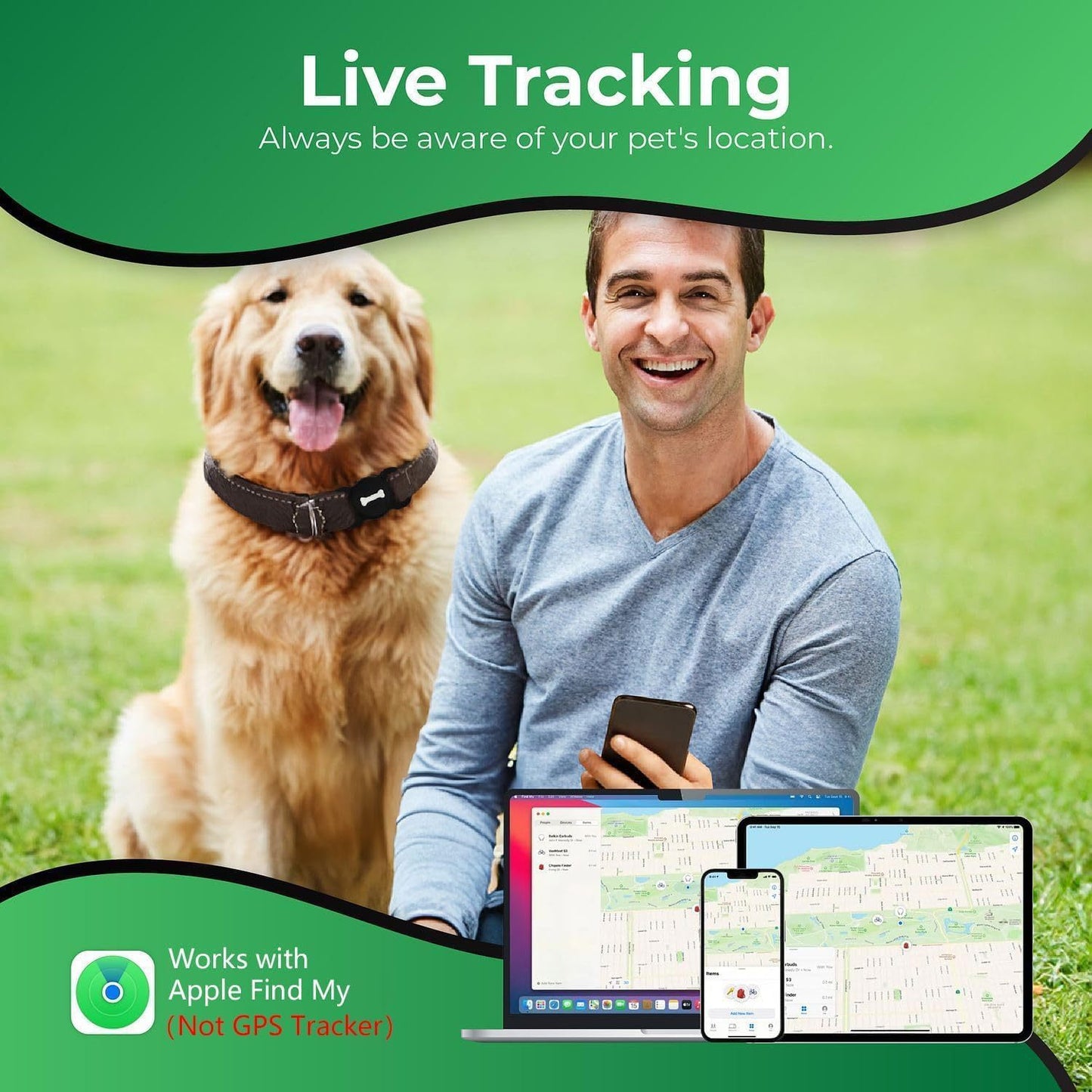Cross-border Pet Tracker Applicable Apple Find My Designed iOS Anti-lost Device Waterproof Bone Protective Case
