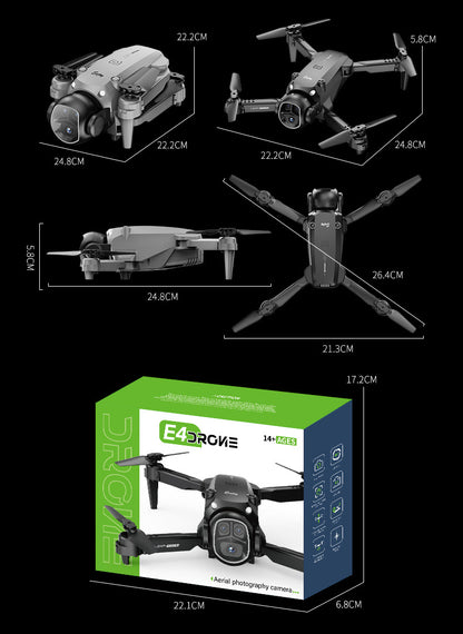 Cross-border Drone E4Foldable HD Aerial Photography Quadcopter VR Glasses Image Transmission Remote Control Airplane drone