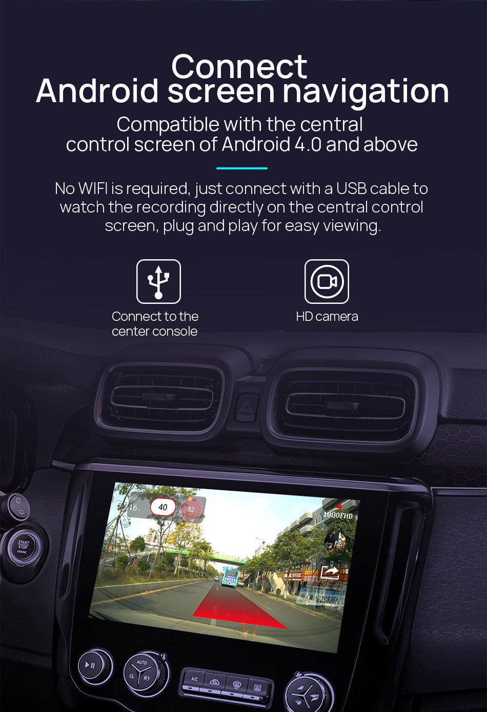 Android Large Screen Navigation USB Driving Recorder Ultra High Night Vision WIFI Dual Recorder Car Electronic Dog AR