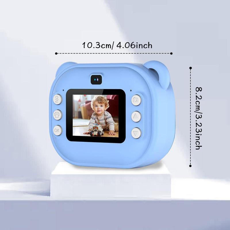 Instant Camera, Portable Camera, Digital Camera, Multifunctional 1080P HD Dual-Camera Kids Instant Print Camera, Includes Storage Card & Thermal Paper Roll, Birthday Gift