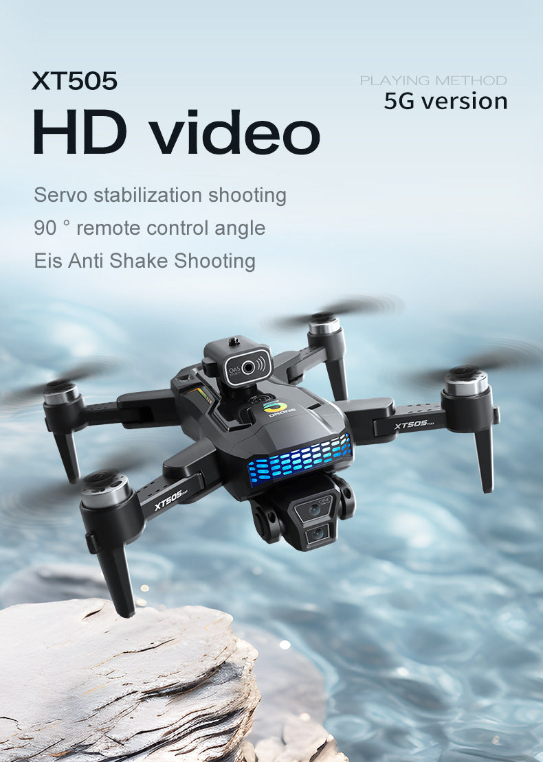 Cross-Border XT505Uav GPS Positioning Brushless Motor HD Dual Camera Aerial Photography Obstacle Avoidance Remote Control Aircraft Drone