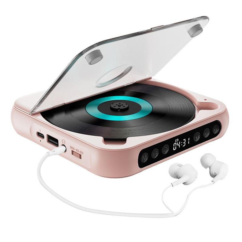 MEGICOT Portable Bluetooth-compatible CD-Player, Multifunction Rechargeable CD-Player with LED Display, Portable Speakers for Home, Outdoor & Car, CD Music Player, CD DVD Player, Portable Media Player