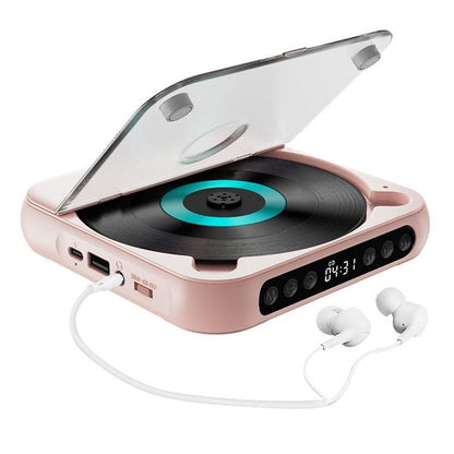 MEGICOT Portable Bluetooth-compatible CD-Player, Multifunction Rechargeable CD-Player with LED Display, Portable Speakers for Home, Outdoor & Car, CD Music Player, CD DVD Player, Portable Media Player