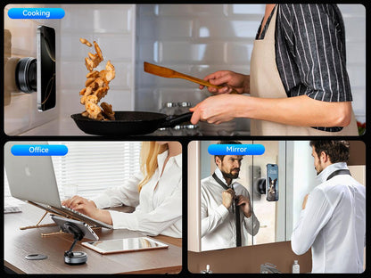 Upgraded Magnetic Phone Holder,Unpowered Version 360° Rotatable Adjustable and Foldable Magnetic & Vacuum Adsorption Car Holder, No Noise for iPhone & Android