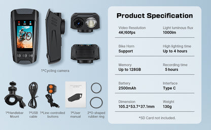 Cross-Border Hot New4K Sports Camera C3Pro Cycling Camera Outdoor Bicycle Cycling Recorder