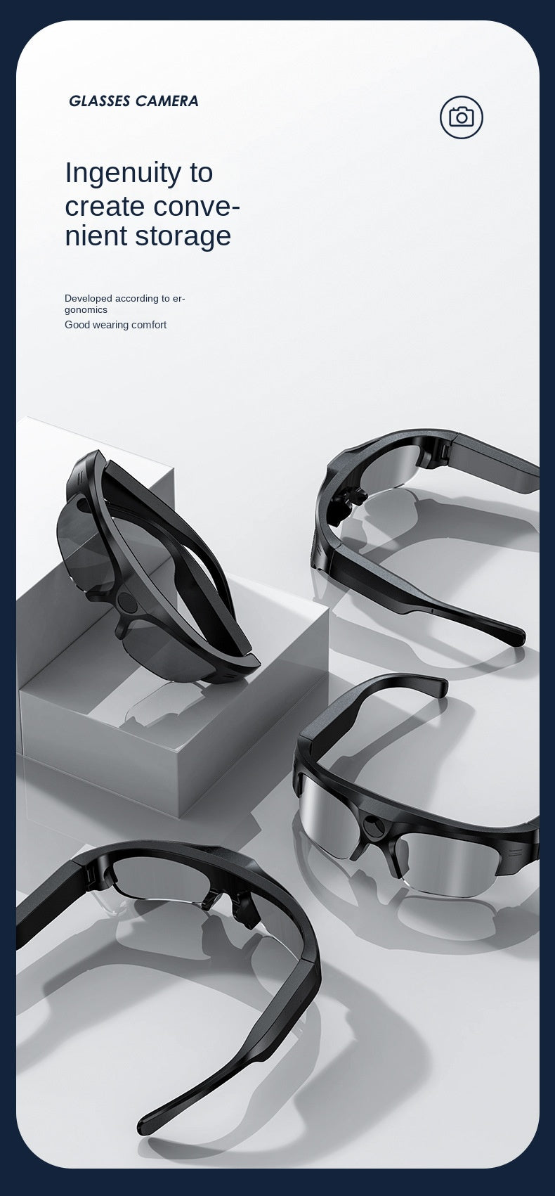 New Anti-Blue Light Audio Wireless DV Sports Camera Running Cycling Music Listening Smart Bluetooth Glasses Headphones