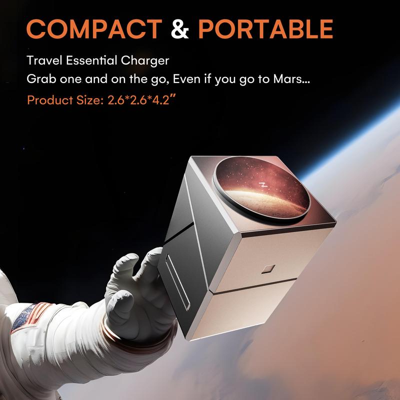 Three in one wireless charger, fast charging, Qi2 certified, suitable for iPhone, iWatch, AirPods headphone charging stations, touch pop-up charging, easy to carry wireless charger,Wireless Multi-Device Charging touch pop-up charging,Gifts,Mother's Day