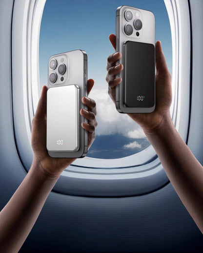 Ultra-thin Metal Digital Display PD Magnetic Power Bank Lightweight Large Capacity Ultra-Thin Compact Wireless Charging Mobile Power Supply