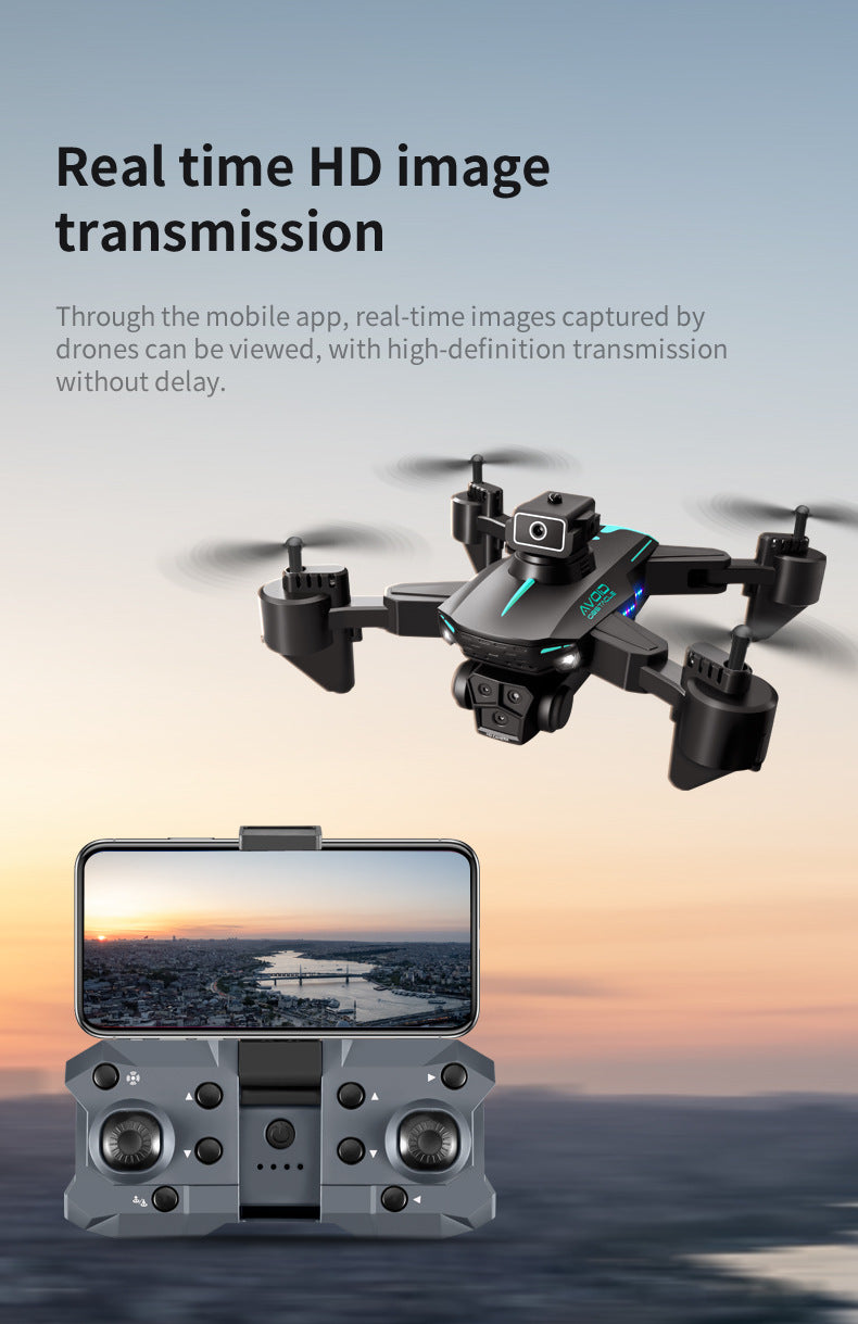 Cross-Border KY605S Drone Three-Camera Aerial Photography Four-Sided Obstacle Avoidance Remote Control Aircraft Optical Flow Positioning Quadcopter