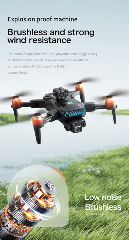 Cross-Border XT505Uav GPS Positioning Brushless Motor HD Dual Camera Aerial Photography Obstacle Avoidance Remote Control Aircraft Drone