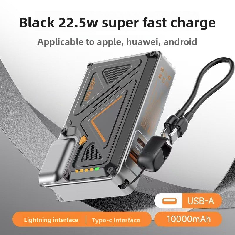 Power Bank AC Power Bank 35W Fast Charging with Built-in Cable Portable Power Supply Magnetic Wireless Charging Stand Multi-Function