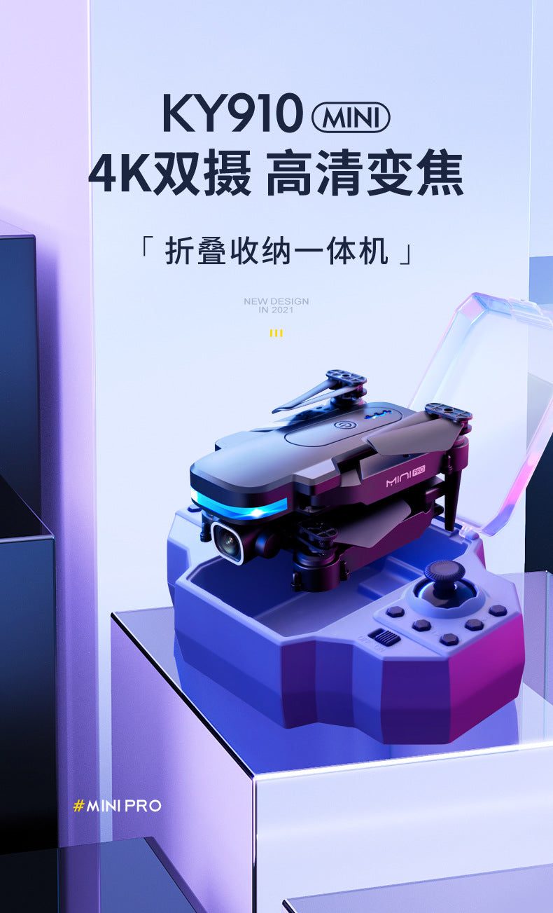 Cross-Border KY910Mini Folding Drone4K High-definition dual-camera aerial photography quadcopter with altitude hold remote control aircraft