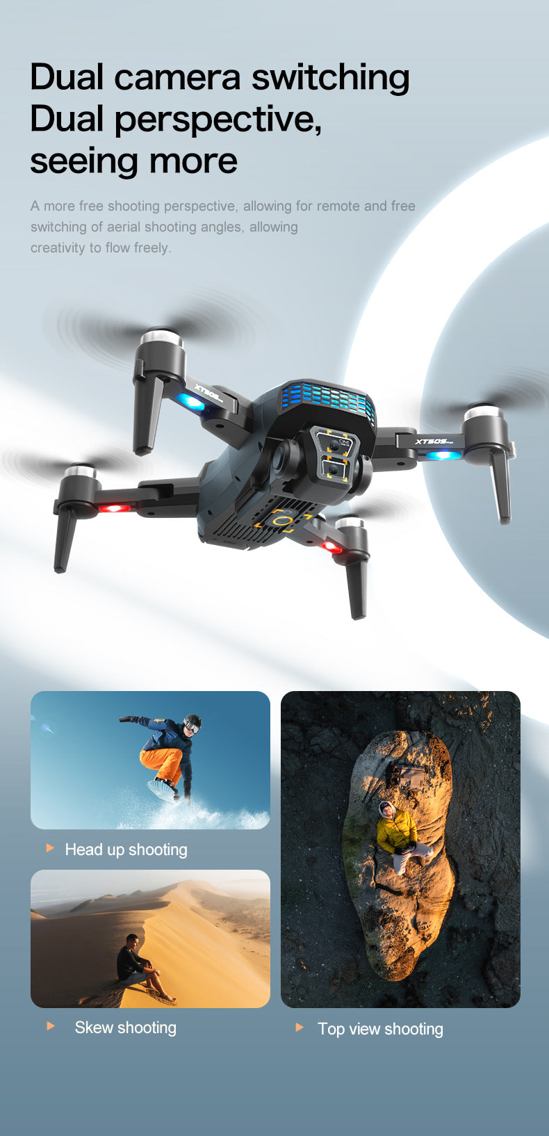 Cross-Border XT505Uav GPS Positioning Brushless Motor HD Dual Camera Aerial Photography Obstacle Avoidance Remote Control Aircraft Drone