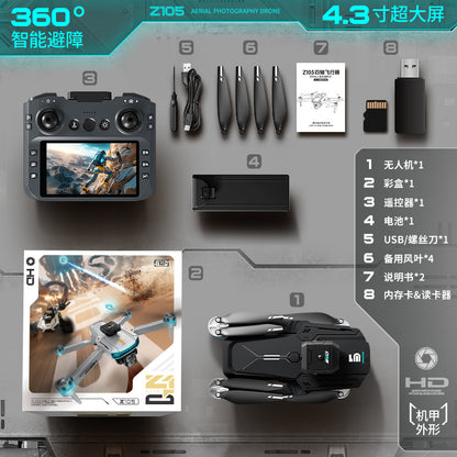 Cross-Border Z105Drone remote control with screen HD aerial photography brushless motor obstacle avoidance quadcopter toy airplane