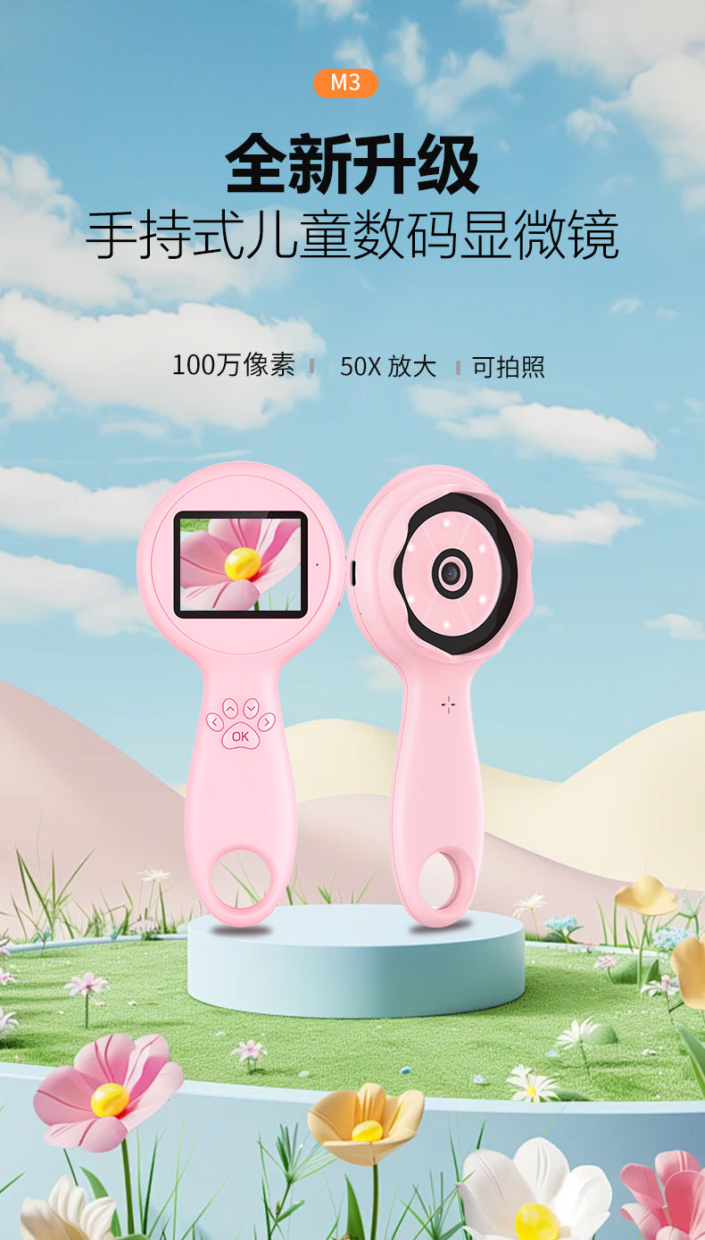 2024Amazon’s new portable handheld magnifying microscope Elementary school children's educational science experiment toys