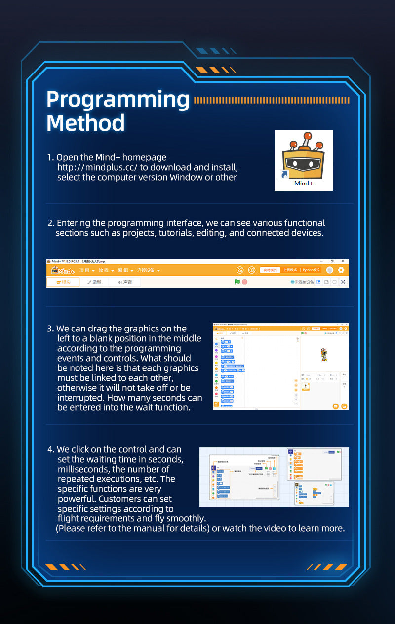 Educational Drone S1Teaching Course Computer Controlled Graphical Programming Quadcopter Remote Control Model Aircraft