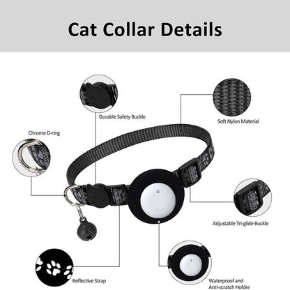 Pet Cat Tracking Collar Only iOS Compatible Apple Find My Locator Footprint Reflective Collar