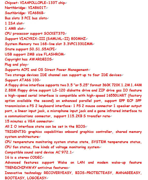 AS8601T-ISA  New Original VIA 8601T ISA Mainboard Socket 370 P3 CPU ISA Motherboard 3PCI VGA LPT ISA COM 1*ISA Slot