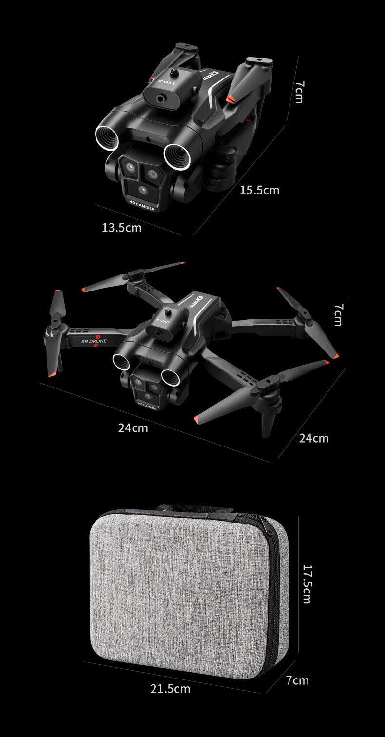 Cross-Border K9MAX Drone Aerial Photography Three Lens Four Axis Aircraft Optical Flow Obstacle Avoidance Remote Control Aircraft Toy drone
