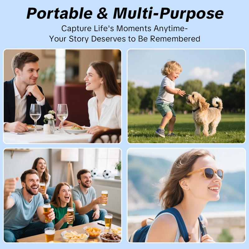 W&O Portable 2.5K Ultra HD Video Recorder with 180° Rotating Lens, Handheld Stabilizer Pocket Camera, Full Body Camera for Vlogging, Travel & Daily Life Recording, USB Rechargeable, Black, Vlogging Camera, Modern Gadget, Durable Construction, Camcorder