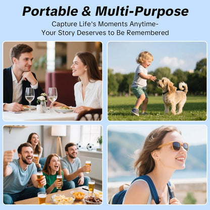 W&O Portable 2.5K Ultra HD Video Recorder with 180° Rotating Lens, Handheld Stabilizer Pocket Camera, Full Body Camera for Vlogging, Travel & Daily Life Recording, USB Rechargeable, Black, Vlogging Camera, Modern Gadget, Durable Construction, Camcorder