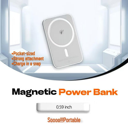 6-in-1 Magnetic Charging and Bluetooth  earphones Kit: MagSafe battery pack, Fast Charge, MagneticPower Bank, Wireless Charger, Type-C toLightning Cable, Adapter & Audio Support,Compact & Portable