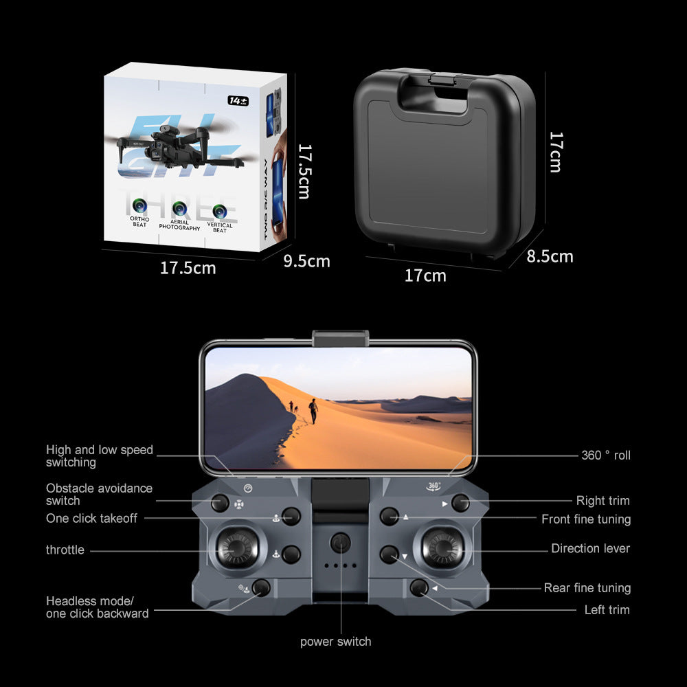 Cross-Border K10MAX High-definition Three-camera Aerial Photography Drone Obstacle Avoidance Remote Control Aircraft Optical Flow Quadcopter drone