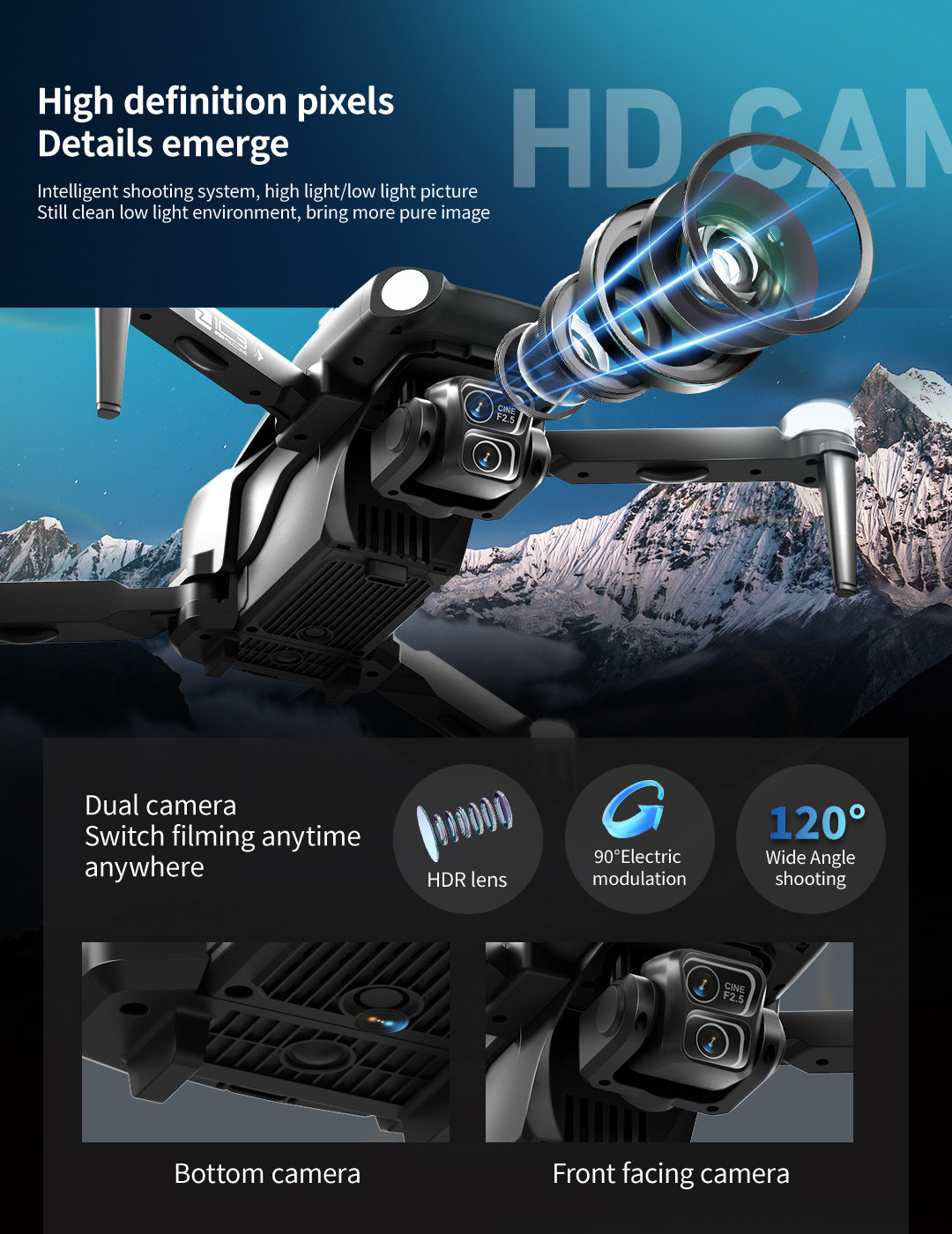 Cross-Border Z103Drone Remote Control Belt4.51-inch Screen Brushless Motor HD Aerial Photography GPS Positioning Remote Control Drone