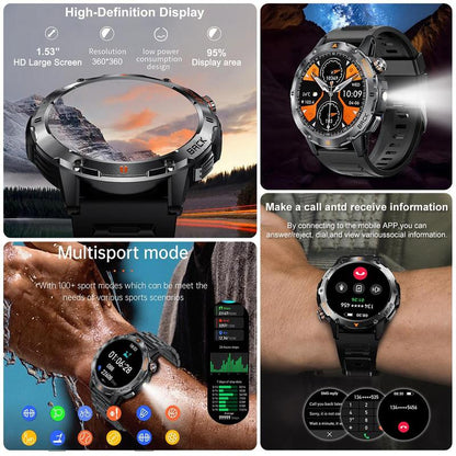 Men's Fashion Full Touch Round Smart Watch, Fashion Digital Watch with Multiple Sports Modes, Sports Fitness Smart Watch for Android iOS, Durable Gadget Watch, Gifts for Boyfriend