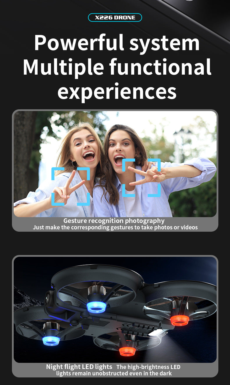Cross-Border X226Drone flying with screen VR No Need for Phone Drone Aerial Photography HD Professional Optical Flow Brushless