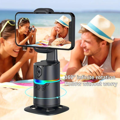 360-Degree Rotatable Smart Selfie Stick, Selfie Stick with Wireless Remote Control, Phone Stabilizer with RGB Light for Video Recording, Phone Accessories