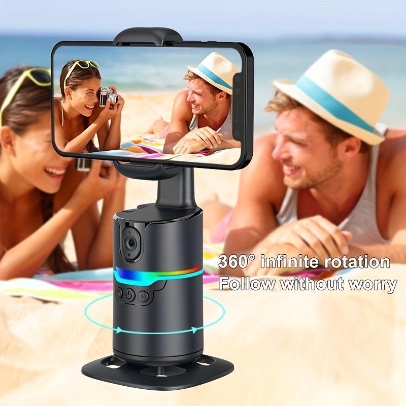 360-Degree Rotatable Smart Selfie Stick, Selfie Stick with Wireless Remote Control, Phone Stabilizer with RGB Light for Video Recording, Phone Accessories