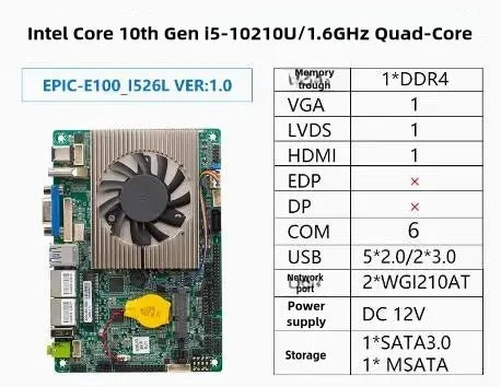 I5-10210U 10TH CPU Brand 3.5 Size IPC Embedded Mainboard SBC 3.5-inch Industrial Motherboard Onboard 6*COM 2*LAN