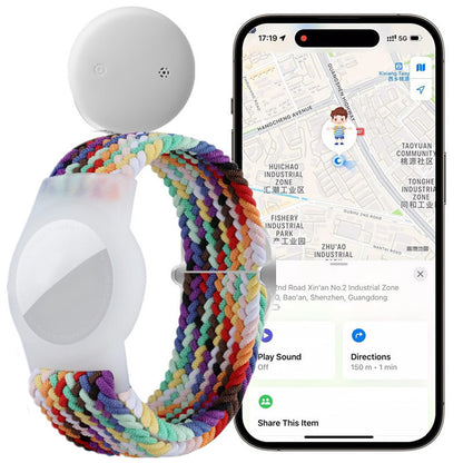 Cross-Border Find My Global Positioning Tracker Suitable for Children Woven Pattern Bracelet Strap(Only iOS）