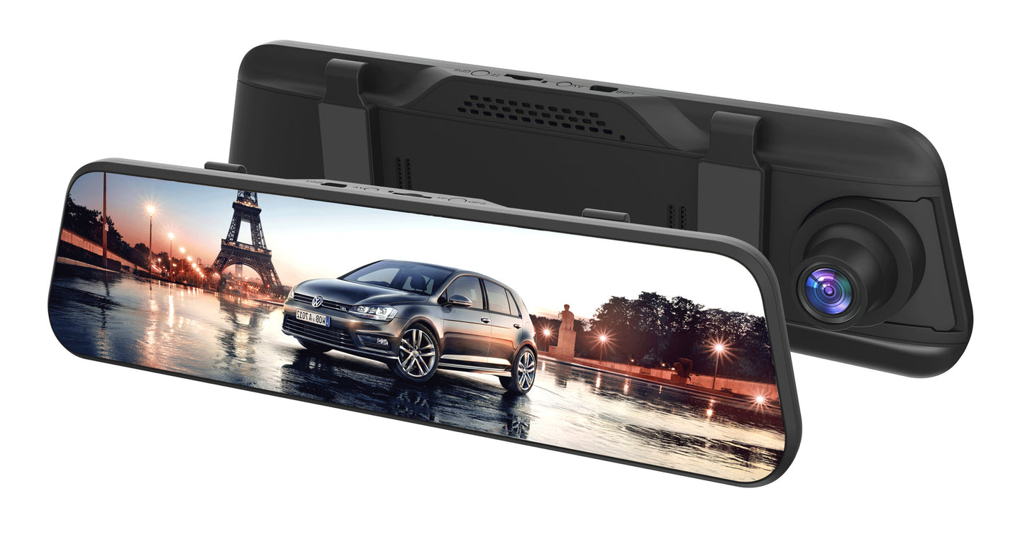 Full Screen11In-Dash Streaming Media Recorder Blind Spot View1080P Low-light Night Vision Rearview Mirror Dash Cam