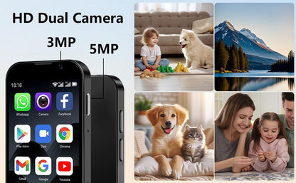 Soyes 3.0" Mini Smartphone with HD Touchscreen Dual Cameras 3MP+5MP GPS Android Lightweight Portable Kids Learning Tool Toy Cellphone Gift - Casing (notes to use 5V/1A adapters only)