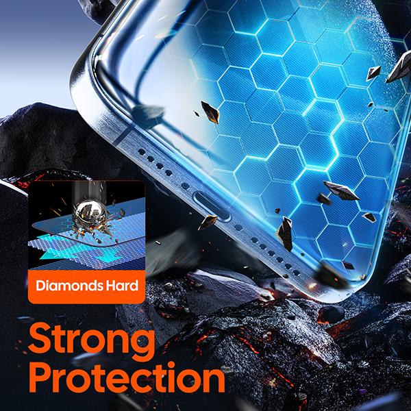 Screen Protector for iPhone 16/15/14/13/12 Series, Full Coverage Protective Tempered Glass, Easy Installation, Case-Friendly,Fingerprint Reduction,Shockproof Protection ACC  2 Pcs