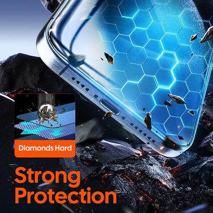 Screen Protector for iPhone 16/15/14/13/12 Series, Full Coverage Protective Tempered Glass, Easy Installation, Case-Friendly,Fingerprint Reduction,Shockproof Protection ACC  2 Pcs