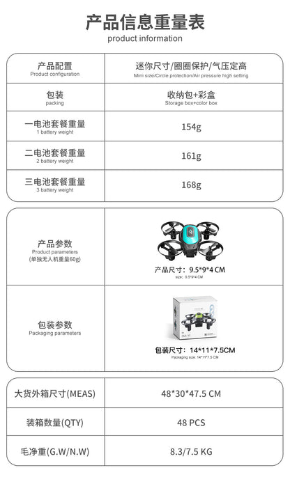 Cross-Border XD2Mini Drone, Shockproof and Impact Resistant2.4G Four-Axis Aircraft360°Rotating and Rolling Remote Control Toy