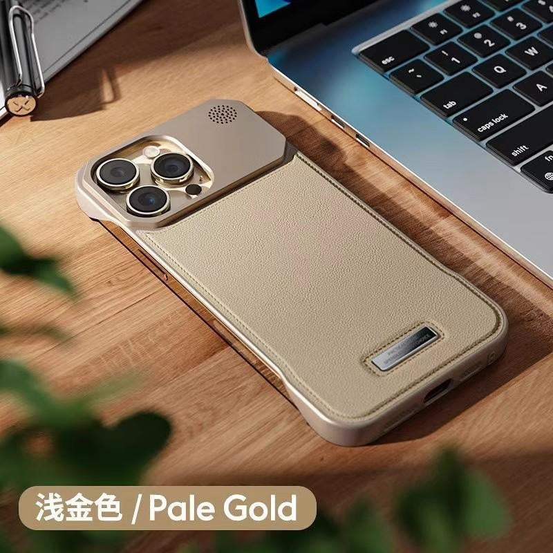Compatible with iPhone 17 16 15 14 13 12 Pro Max Plus Air Leather Aroma Frameless Magnetic Phone Case Apple 15/14 Metal Protective Cover 13