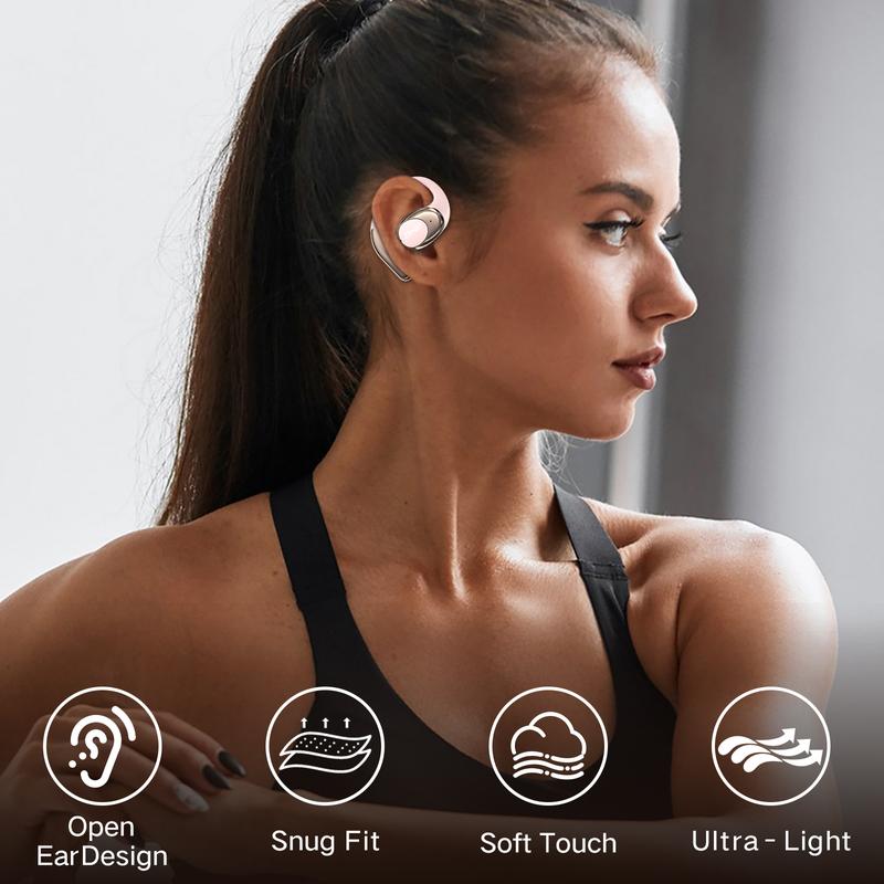 ZIHNIC S09 Wireless OWS Headphones，Bluetooth Open Ear earphones with Minc，Long Battery Life，Wireless Earbuds Headset Portable earbuds